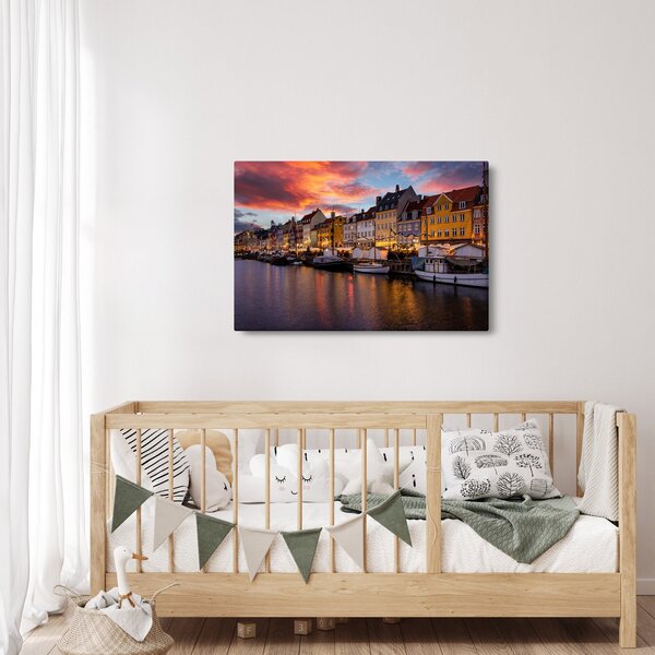 Kép - Nyhavn, Koppenhága (90x60 cm)