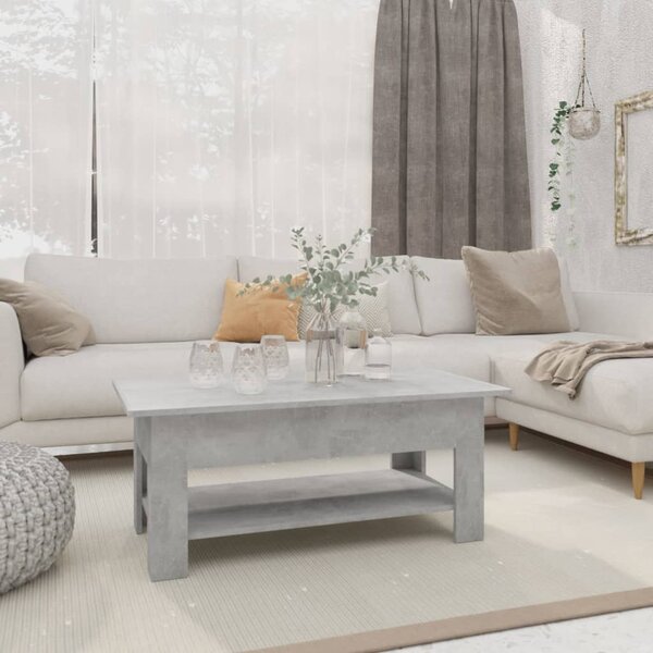 Betonszürke szerelt fa dohányzóasztal 102 x 55 x 42 cm