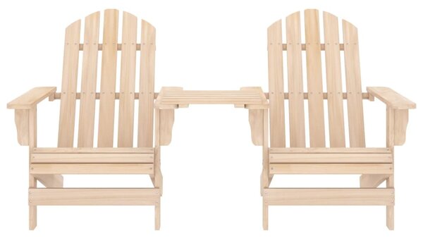 Tömör fenyőfa kerti Adirondack székek teázóasztallal
