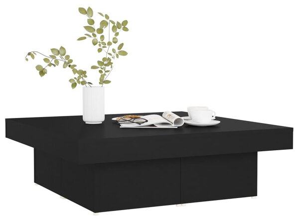 Fekete szerelt fa dohányzóasztal 90 x 90 x 28 cm