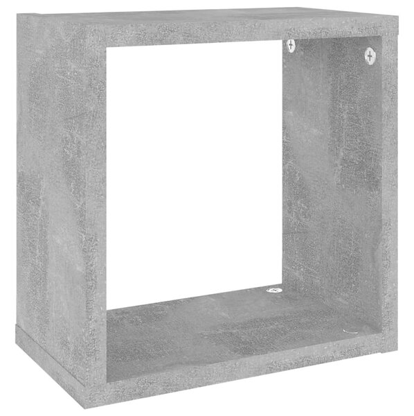 4 db betonszürke fali kockapolc 26 x 15 x 26 cm