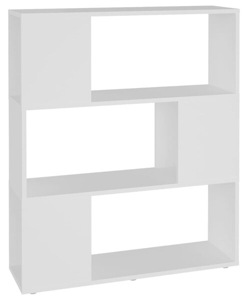 Fehér szerelt fa térelválasztó könyvszekrény 80 x 24 x 94 cm