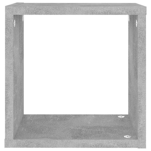 4 db betonszürke fali kockapolc 26 x 15 x 26 cm