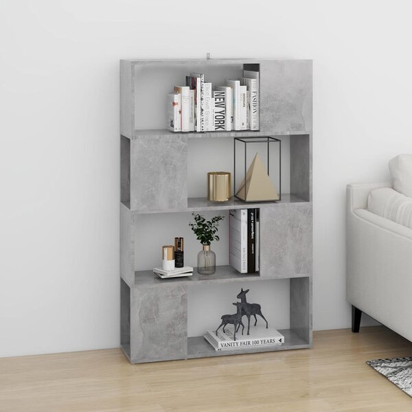Betonszürke térelválasztó könyvszekrény 80 x 24 x 124,5 cm