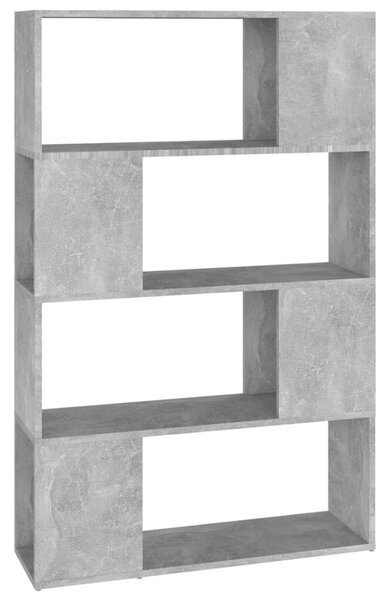 Betonszürke térelválasztó könyvszekrény 80 x 24 x 124,5 cm