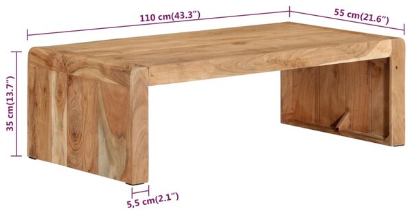 Tömör akácfa dohányzóasztal 110 x 55 x 35 cm