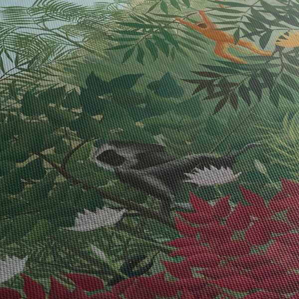 Kép - Henri Rousseau, Tropical Forest with Monkeys, reprodukciók (órával) (90x30 cm)