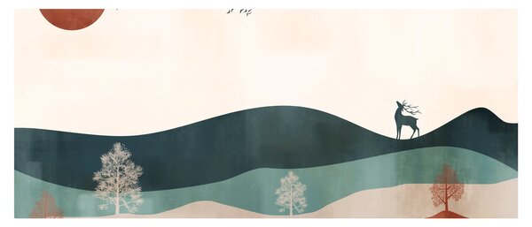 Kép - Illusztrált tájkép (120x50 cm)