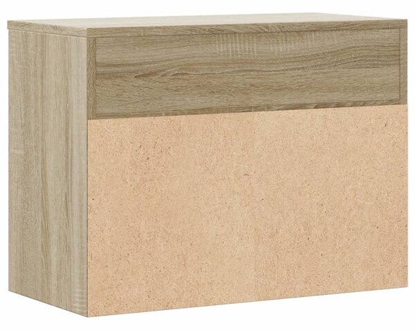 Sonoma tölgy színű szerelt fa cipőtároló pad 60 x 30 x 45 cm