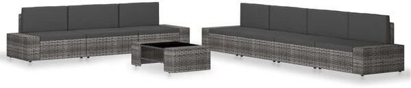 8 részes szürke polyrattan kerti ülőgarnitúra