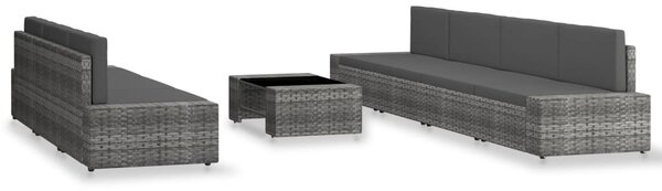 8 részes szürke polyrattan kerti ülőgarnitúra