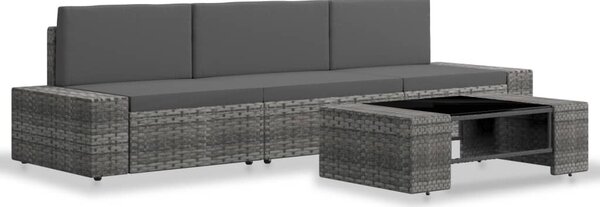 4 részes szürke polyrattan kerti ülőgarnitúra