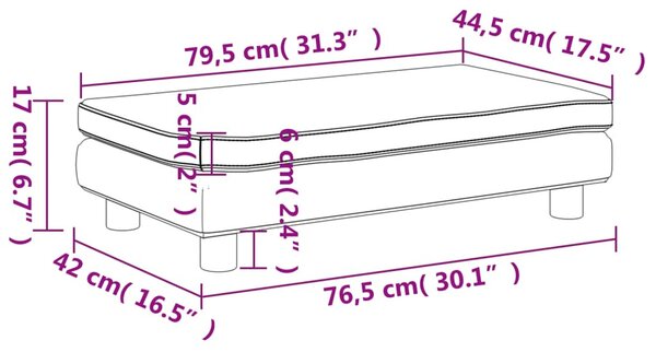 Barna gyerek bársonykanapé lábzsámollyal 100x50x30 cm