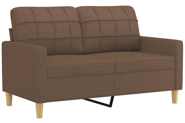 Kétszemélyes barna szövetkanapé 120 cm