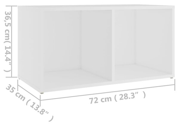 Fehér szerelt fa TV-szekrény 72 x 35 x 36,5 cm