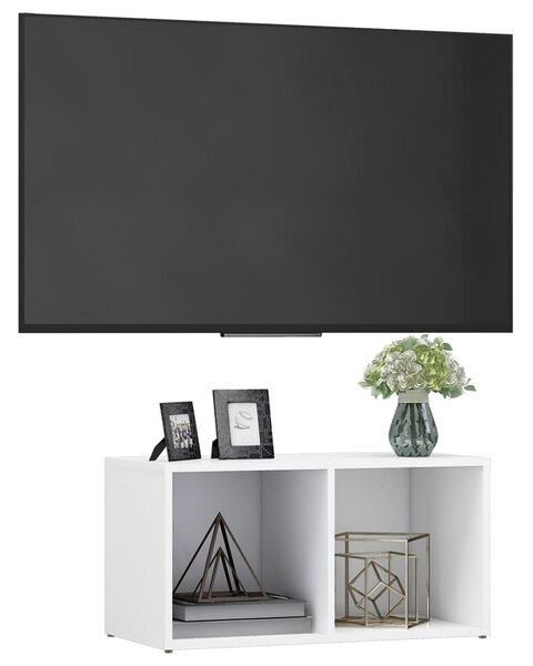 Fehér szerelt fa TV-szekrény 72 x 35 x 36,5 cm