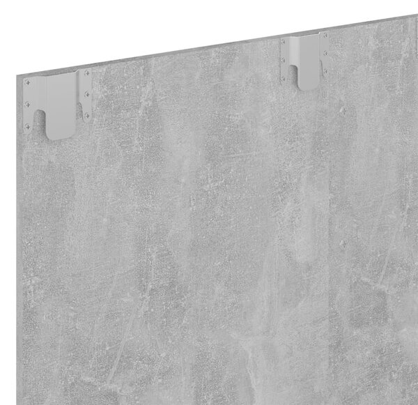 Betonszürke szerelt fa fali TV-szekrény 120 x 23,5 x 90 cm