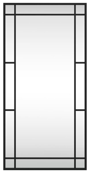 Fekete téglalap alakú vas fali tükör 40 x 80 cm