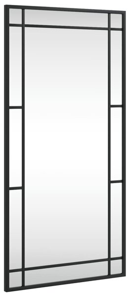 Fekete téglalap alakú vas fali tükör 40 x 80 cm