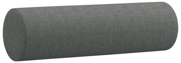 2 személyes sötétszürke szövet kanapé díszpárnákkal 120 cm