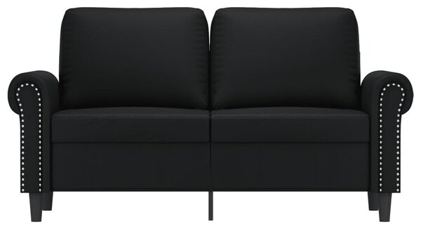 2 személyes fekete műbőr kanapé 120 cm