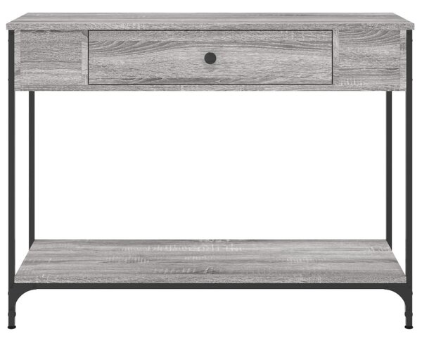 Szürke sonoma színű szerelt fa konzolasztal 100 x 34,5 x 75 cm