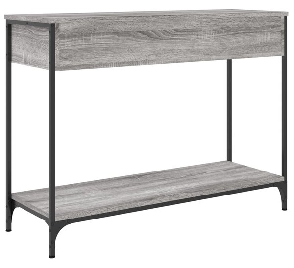 Szürke sonoma színű szerelt fa konzolasztal 100 x 34,5 x 75 cm