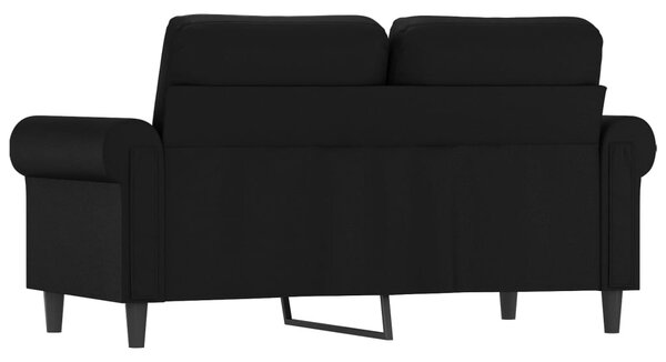 2 személyes fekete műbőr kanapé 120 cm