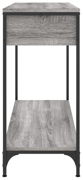 Szürke sonoma színű szerelt fa konzolasztal 100 x 34,5 x 75 cm