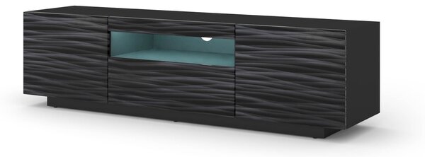 TV szekrény/asztal Aurora 150 (szahara fekete) (LED világítás)