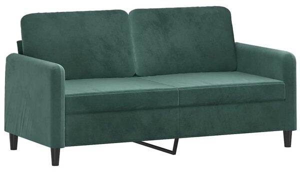 Kétszemélyes sötétzöld bársony kanapé 140 cm