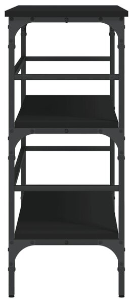 Fekete szerelt fa tálalóasztal 100x32x75 cm