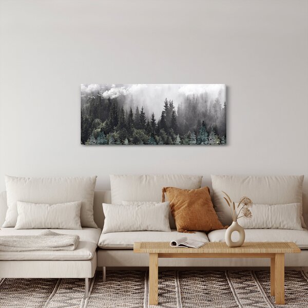 Kép - Erdő illusztrált elemekkel (120x50 cm)