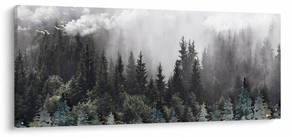 Kép - Erdő illusztrált elemekkel (120x50 cm)