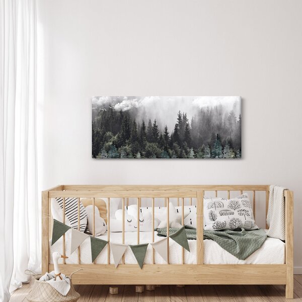 Kép - Erdő illusztrált elemekkel (120x50 cm)