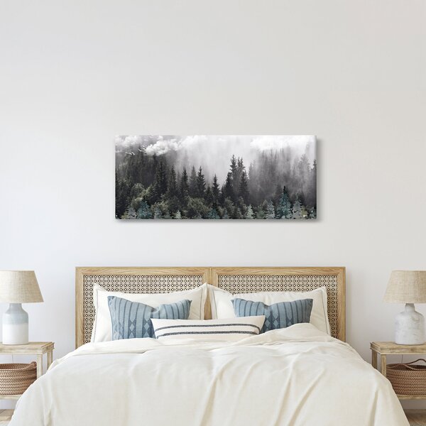 Kép - Erdő illusztrált elemekkel (120x50 cm)