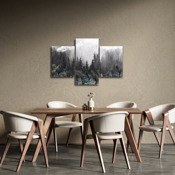 Kép - Erdő illusztrált elemekkel (90x60 cm)