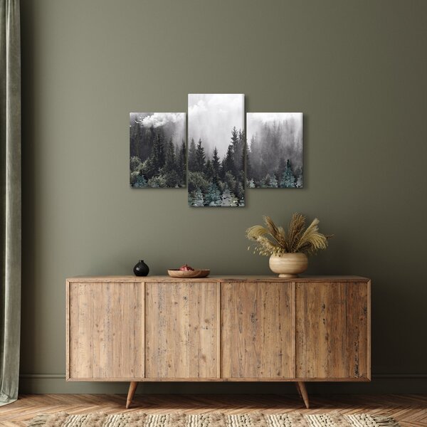 Kép - Erdő illusztrált elemekkel (90x60 cm)