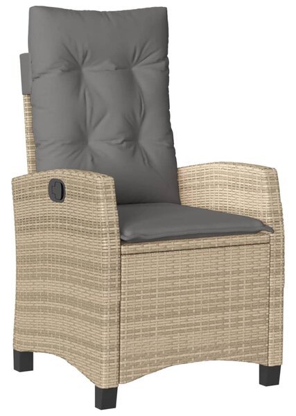 9 részes vegyes bézs polyrattan kerti étkezőgarnitúra párnákkal