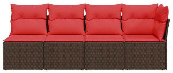 | Kerti kanapé | párnával Barna 227 x 62 x 69 cm polirattan
