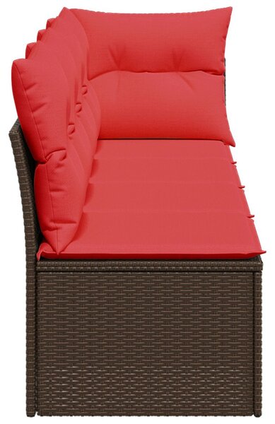 | Kerti kanapé | párnával Barna 227 x 62 x 69 cm polirattan