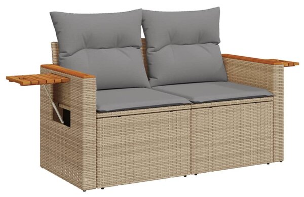 9 részes szürke polyrattan kerti ülőgarnitúra párnákkal