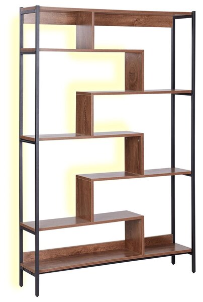Hatszintes polcos elem DAVEN 180 cm Barna