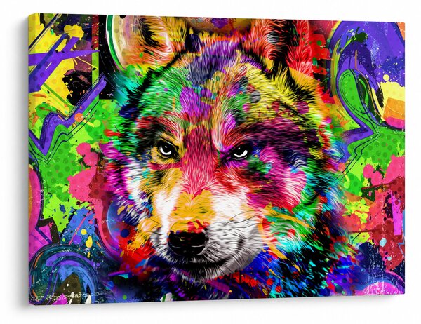 Kép - Farkas graffitivel (70x50 cm)