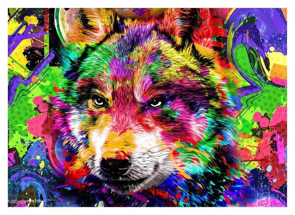 Kép - Farkas graffitivel (70x50 cm)