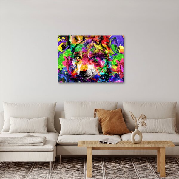 Kép - Farkas graffitivel (70x50 cm)