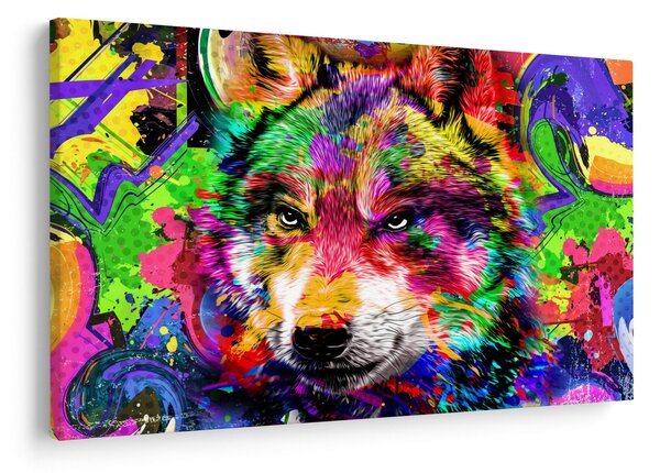 Kép - Farkas graffitivel (90x60 cm)