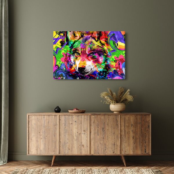 Kép - Farkas graffitivel (90x60 cm)