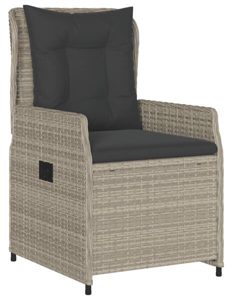 2 db világosszürke polyrattan dönthető kerti szék