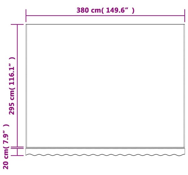 Többszínű csíkos pótszövet napellenzőhöz 4 x 3 m